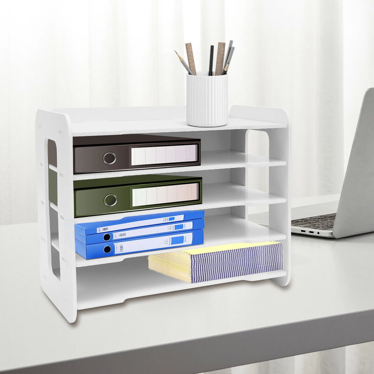 5 Tier Stackable Paper Letter Tray Organizer U9289