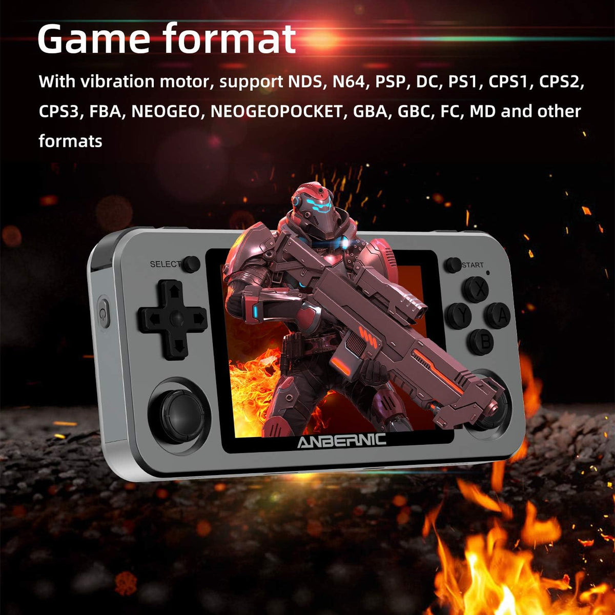 Handheld Game Console with 64G TF Card 3.5 inch IPS Screen C248986