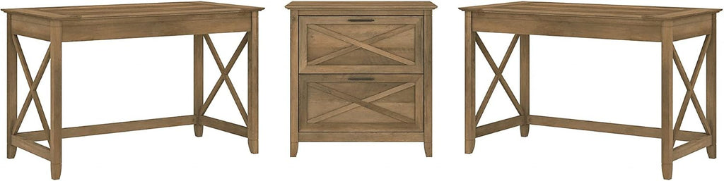 2 Person Desk Set with Lateral File Cabinet W795