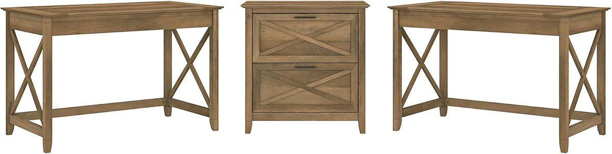 2 Person Desk Set with Lateral File Cabinet W795