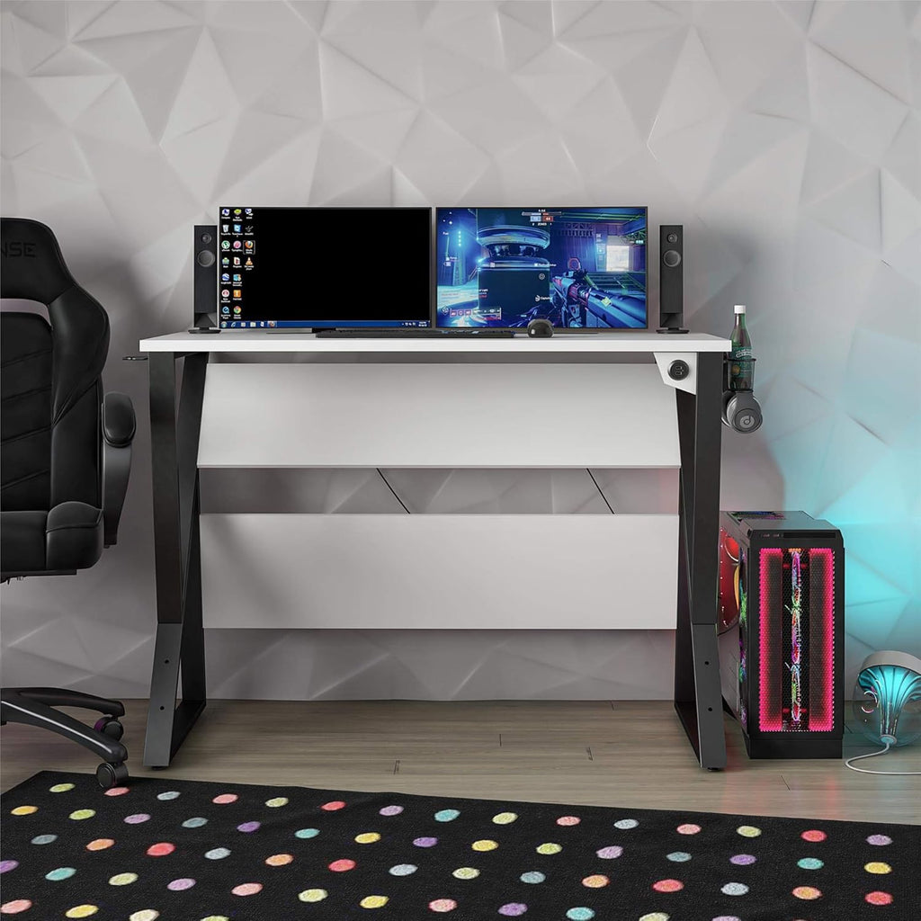 Black TV Stand with LED RGB Lights A7342