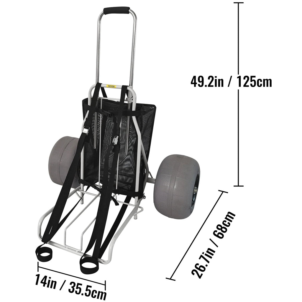 Folding Beach Cart with 12 TPU Balloon Wheels J732149