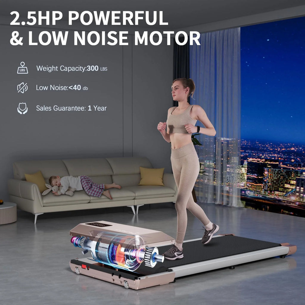 2.5Hp Ultra-Quiet Walking Pad Treadmill with Remote Control B808121