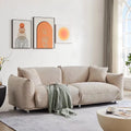 87" W Camel Lambswool 3 Seater Sofa with Metal Legs B8424