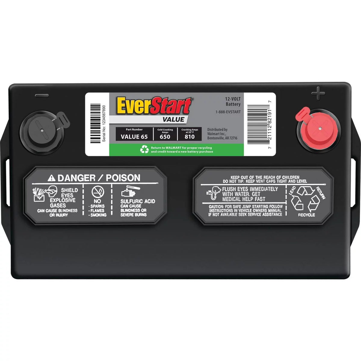 Lead Acid Automotive Battery Group Size 65 12 Volts 650 CCA K747517