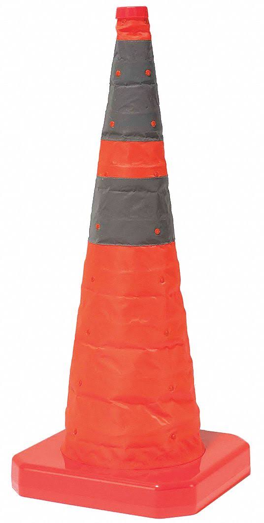 Orange Collapsible Traffic Cone with LED Lights, 5/Pack W331258