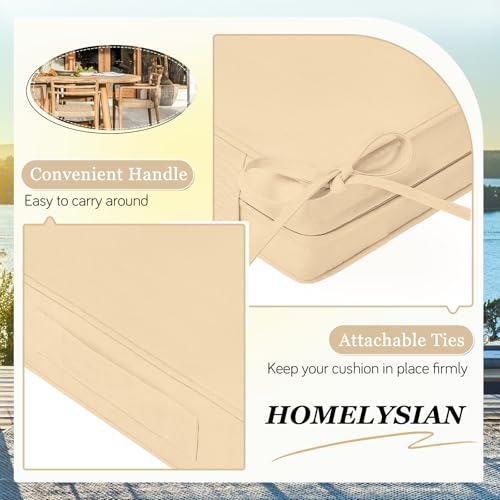 Waterproof Outdoor Chair Cushions Set of 2, Square 19 x 19 with Ties and Removable Covers W68138
