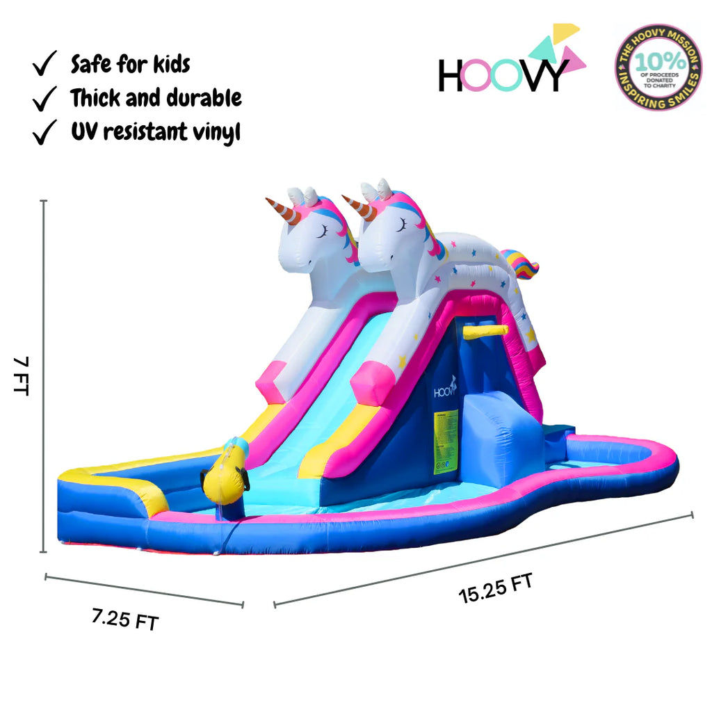 Giant Inflatable Unicorn Slide with Side Pool R321512
