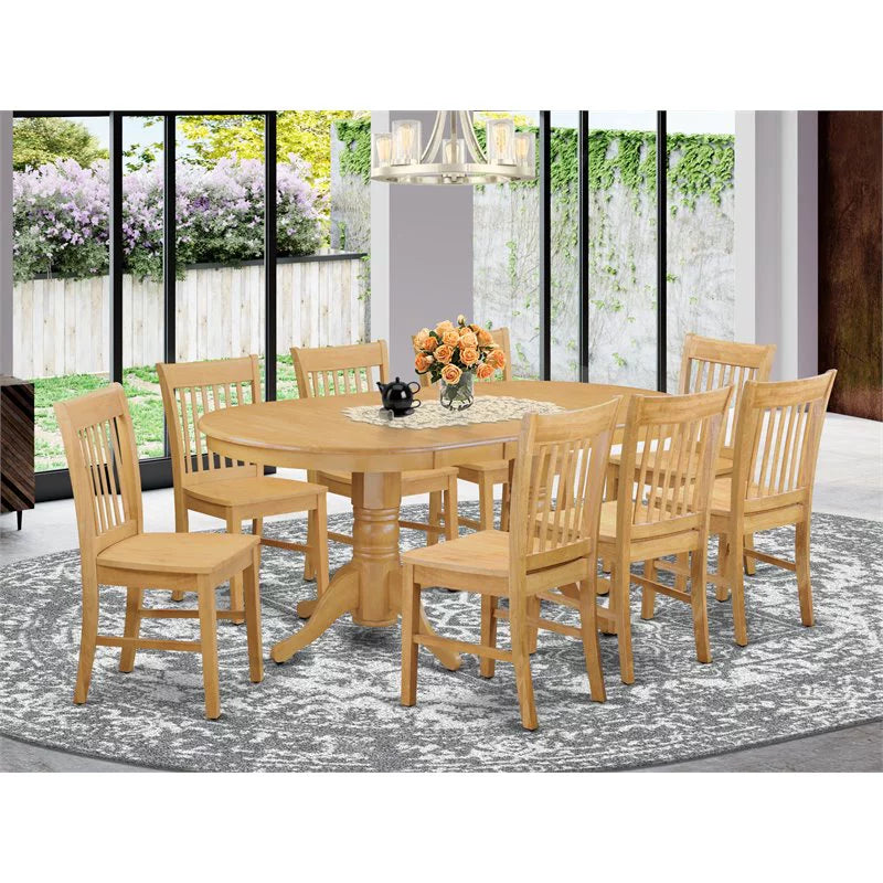 9-piece Oak Wood Dinette Set T24084