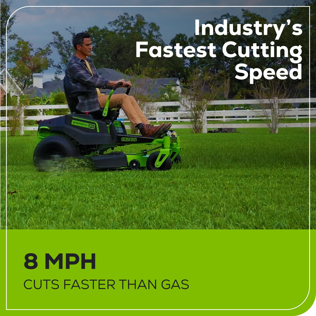60V 42” Cordless Battery Zero Turn Riding Lawn Mower with 8Ah Batteries D516