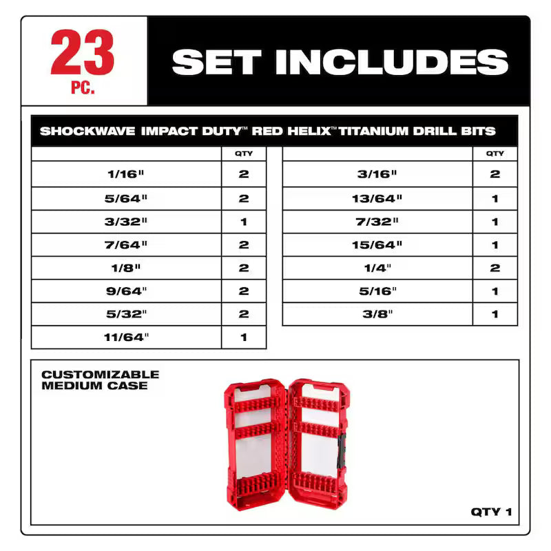 18V Cordless 4-Tool Combo Kit with Screwdriver Bit Set and Drill Bit Set M61455