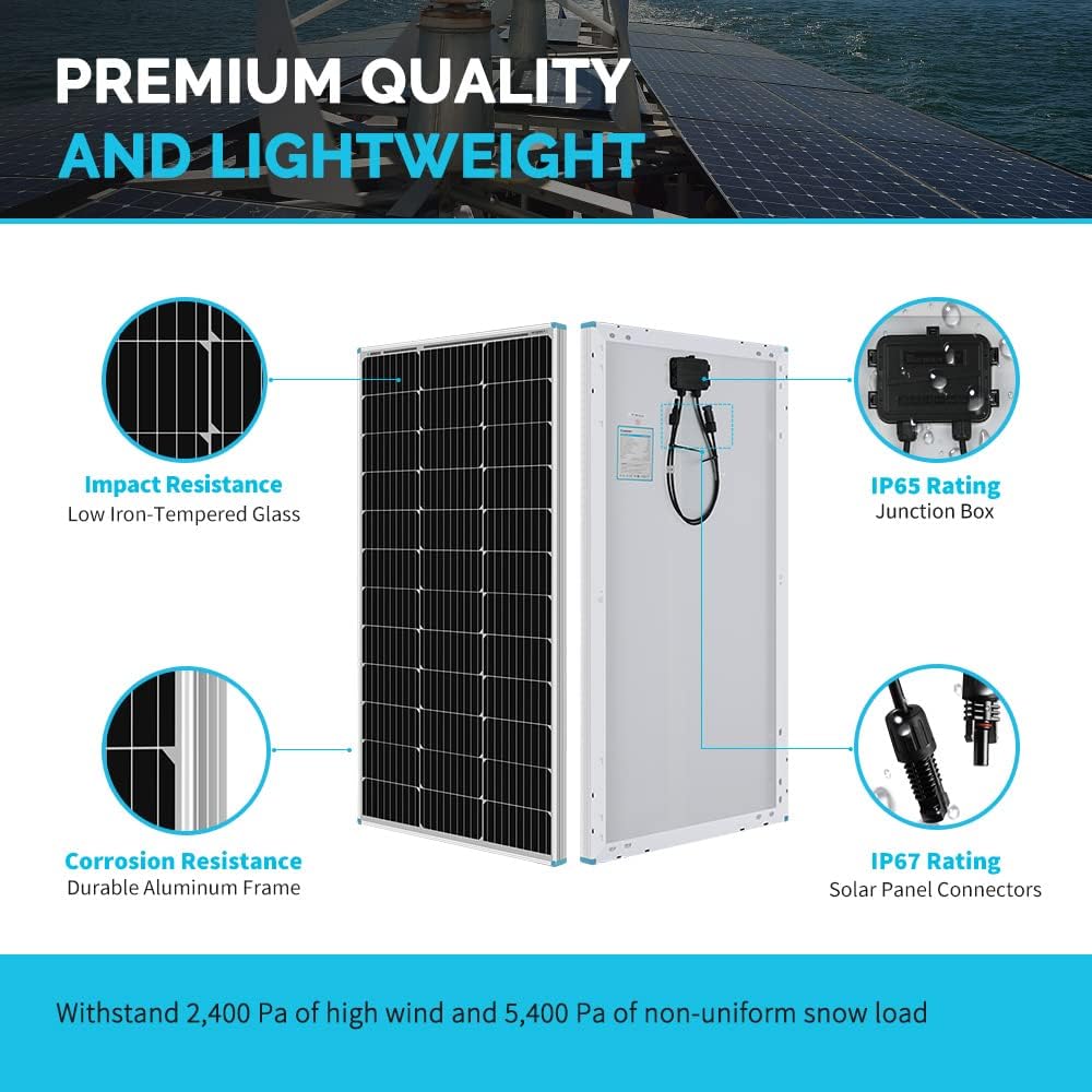 400 Watt 12 Volt Monocrystalline Solar Panel Kit with 30A Charge Controller M197007