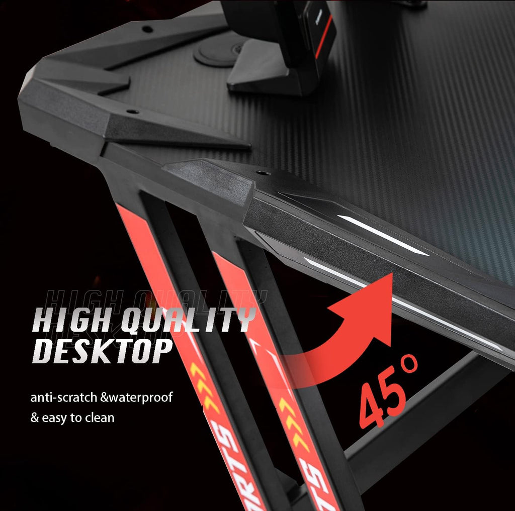 Black 47 Gaming Desk with Monitor Stand E8370