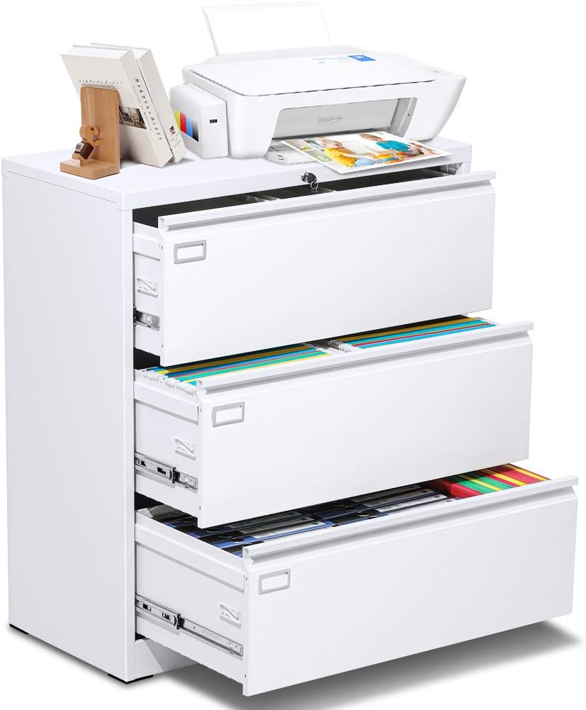 Black 4 Drawer Locking Metal Lateral File Cabinet E4087