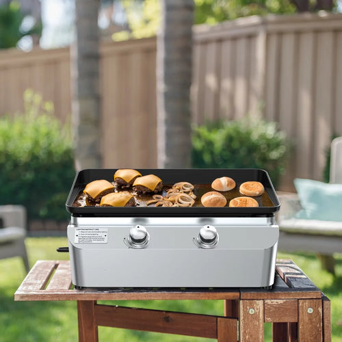 1-Burner Propane Gas Tabletop Grill with Griddle Top I9380