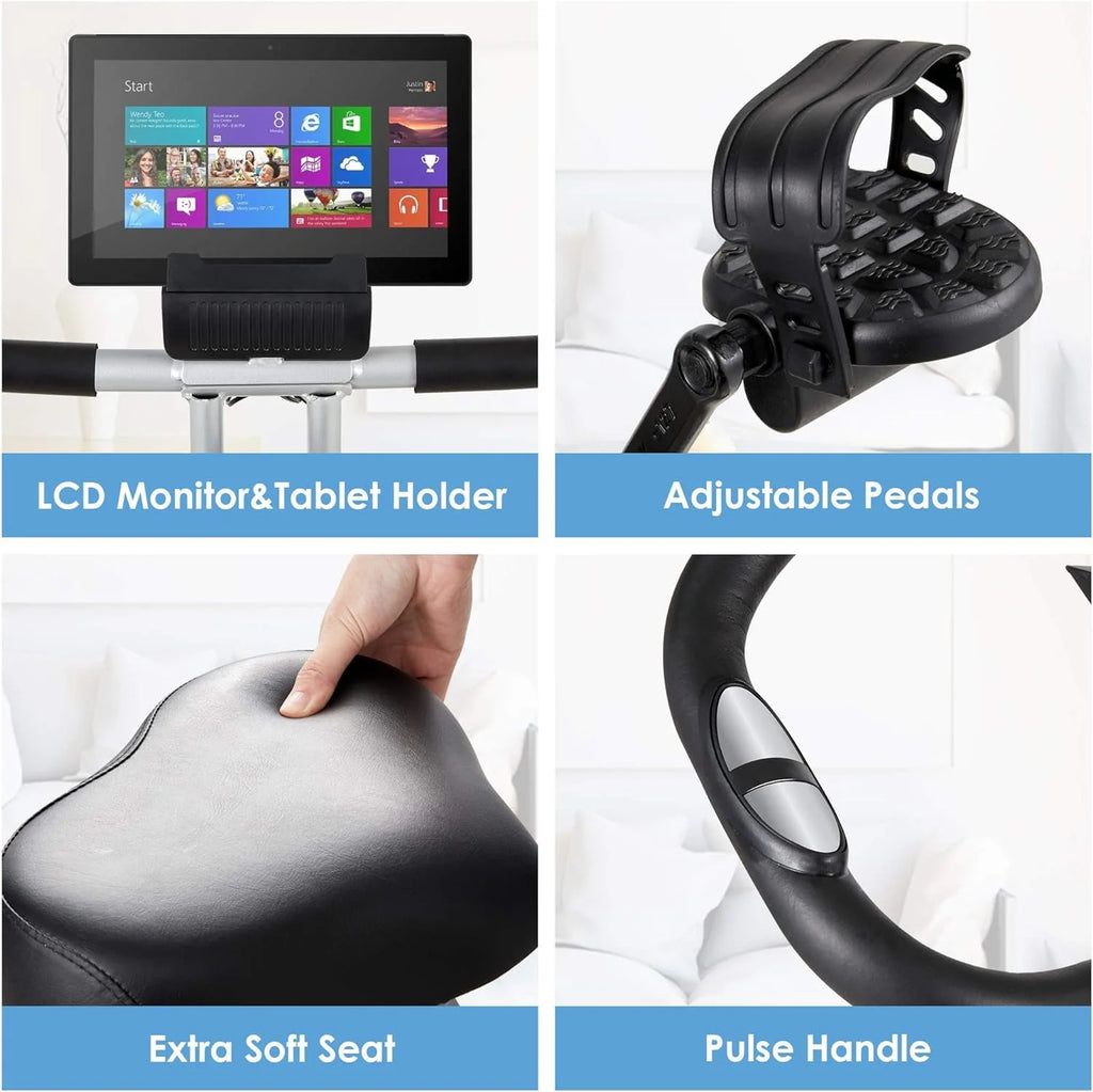 Folding Stationary Exercise Bike with LCD Monitor S989