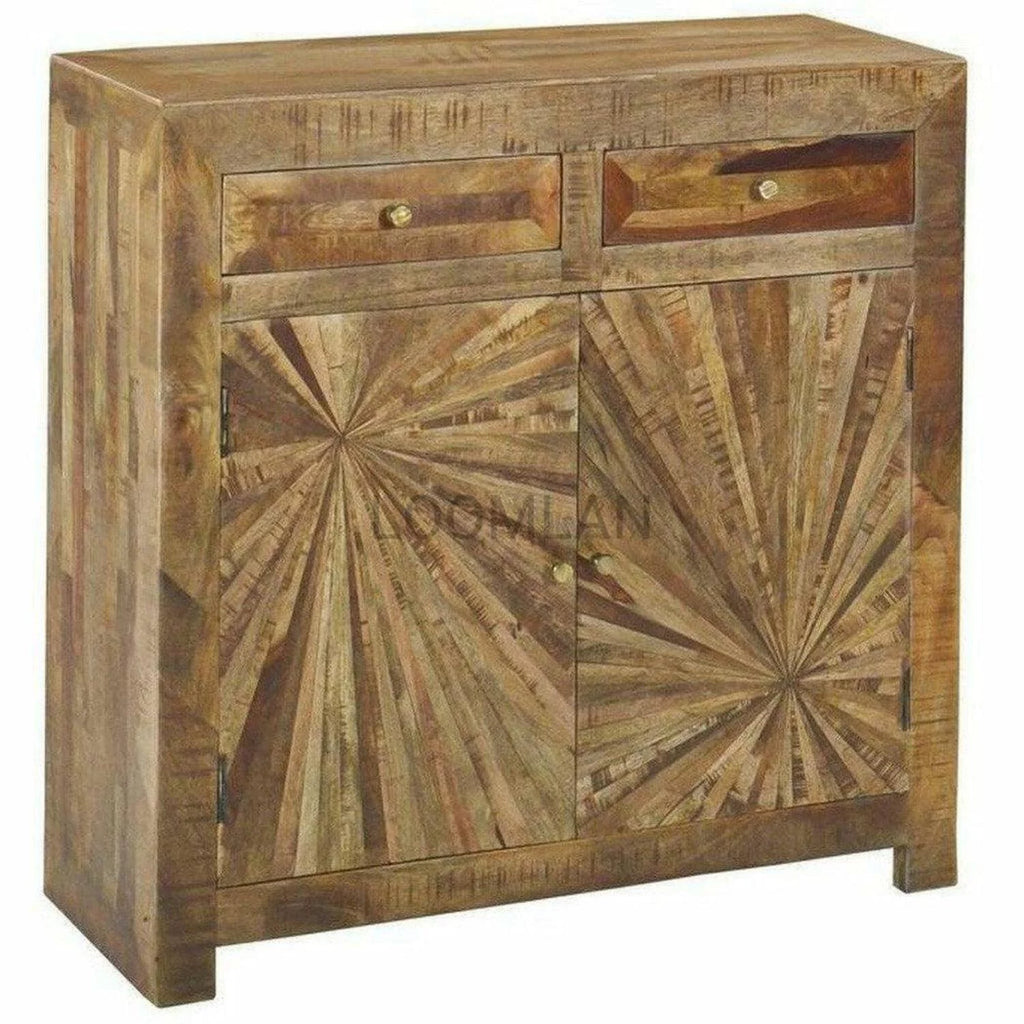Reclaimed Wood Accent Cabinet with 2 Drawers and 2 Doors R75144