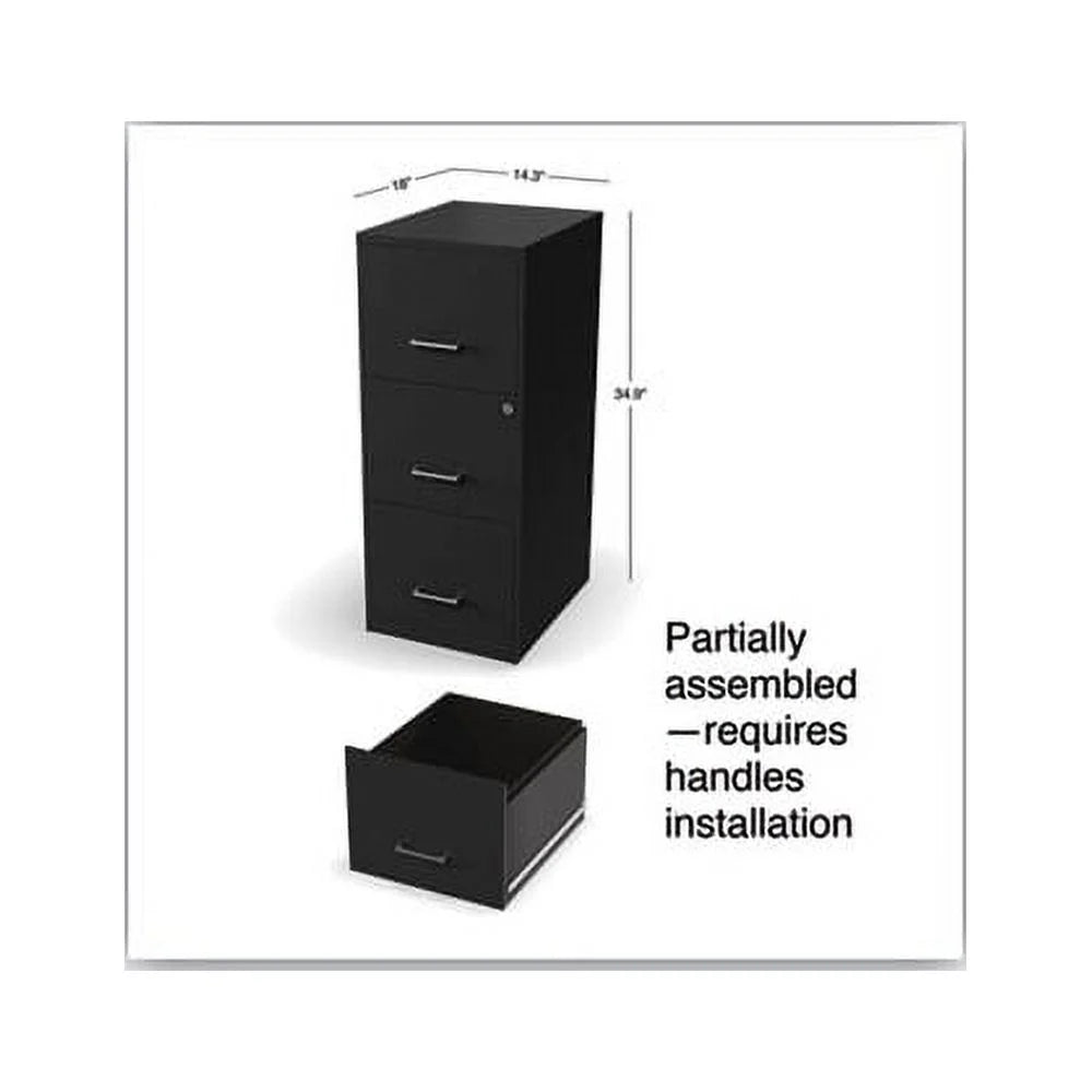 Black 3 Drawer Vertical File Cabinet P2760
