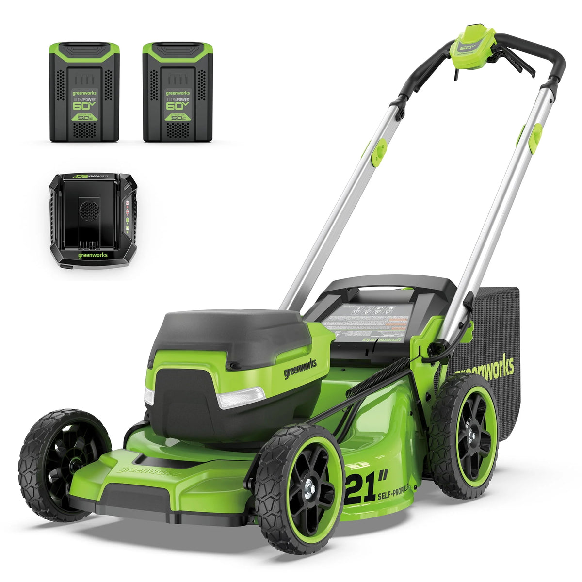 60V 21” Self-Propelled Lawn Mower with 5.0 Ah Batteries & Rapid Charger V834277