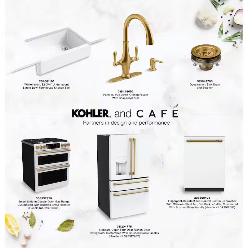 Brushed Brass Gas Cooktop Knob Kit W268