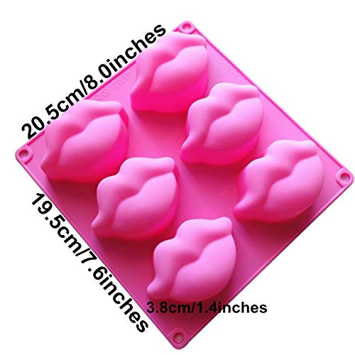 Pink 6 Cavity Silicone Lips Mold 2 Pack I85460