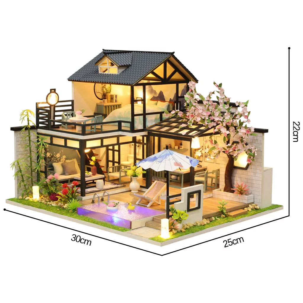 DIY Wooden Dollhouse with Furniture O3098