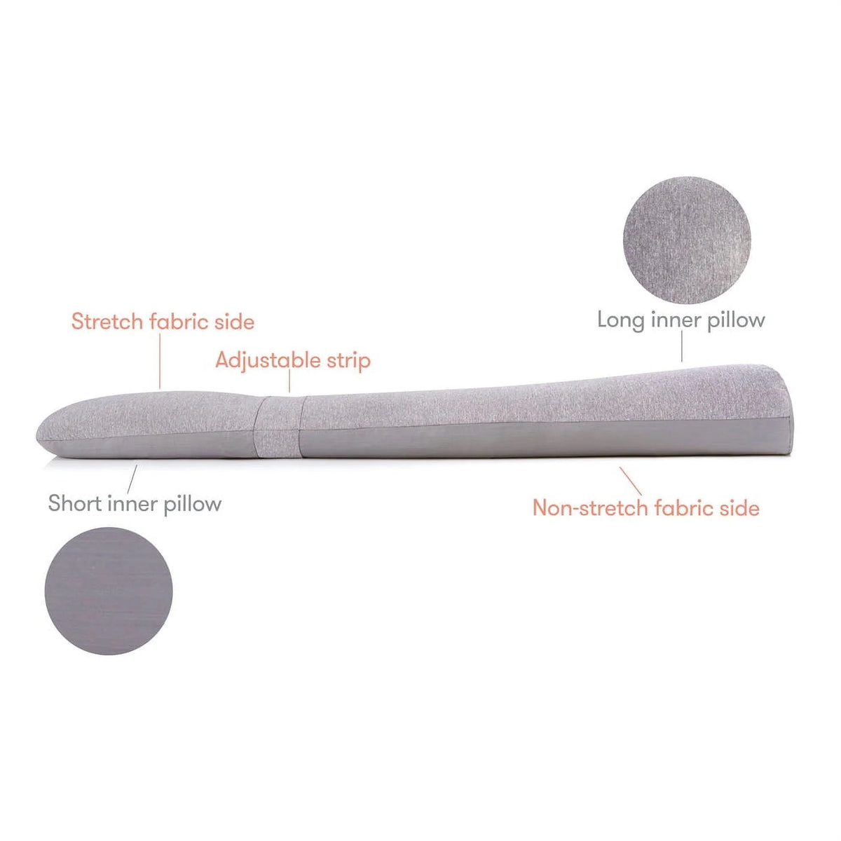 Adjustable Pregnancy Body Pillow with Micro-Bead Filling C317613