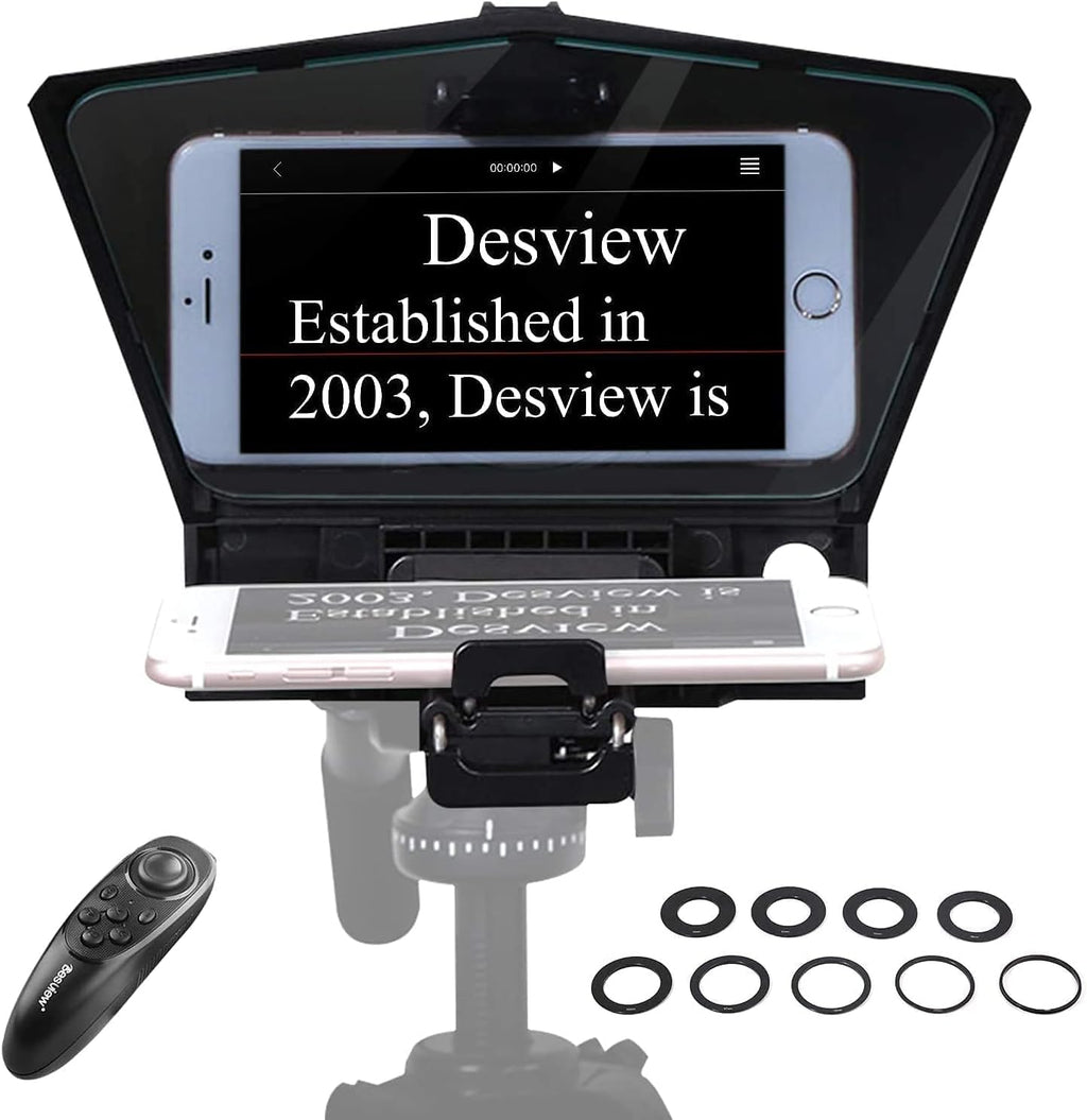8 inch Portable Phone Teleprompter Kit with Beam Split Glass & Remote Control W413977