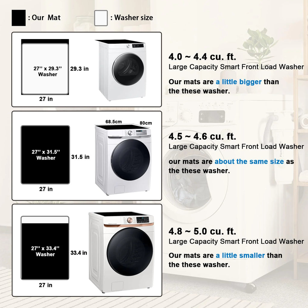 Black 27" x 31.5" Washer or Dryer Top Mat Cover I550
