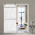 Stained Wooden Sliding Barn Door with Hardware Kit F636436