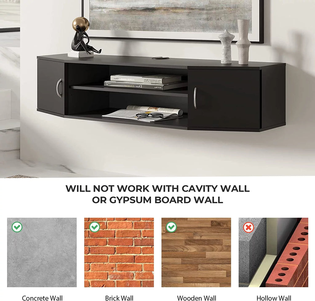 Wall Mounted Floating TV Stand with Storage Cabinets N8086