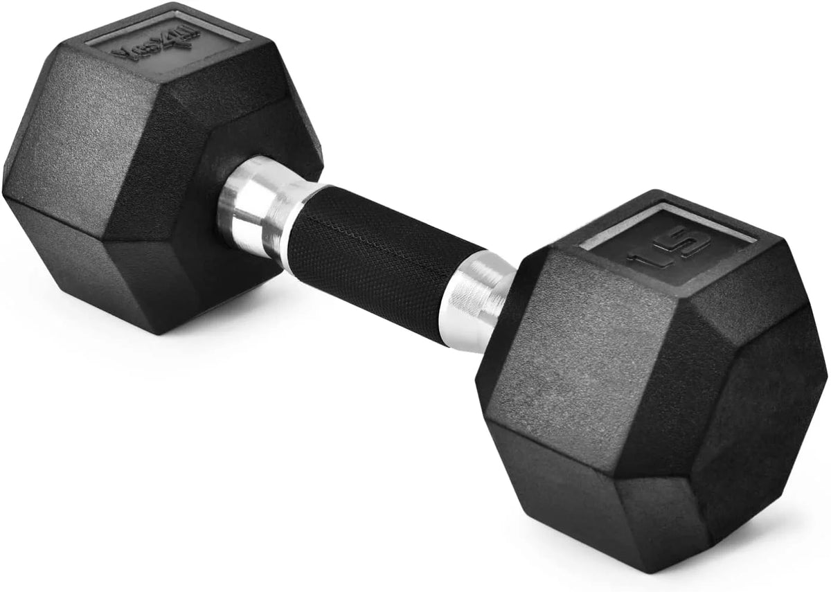 50 lbs Hex Rubber Grip Dumbbell A5641