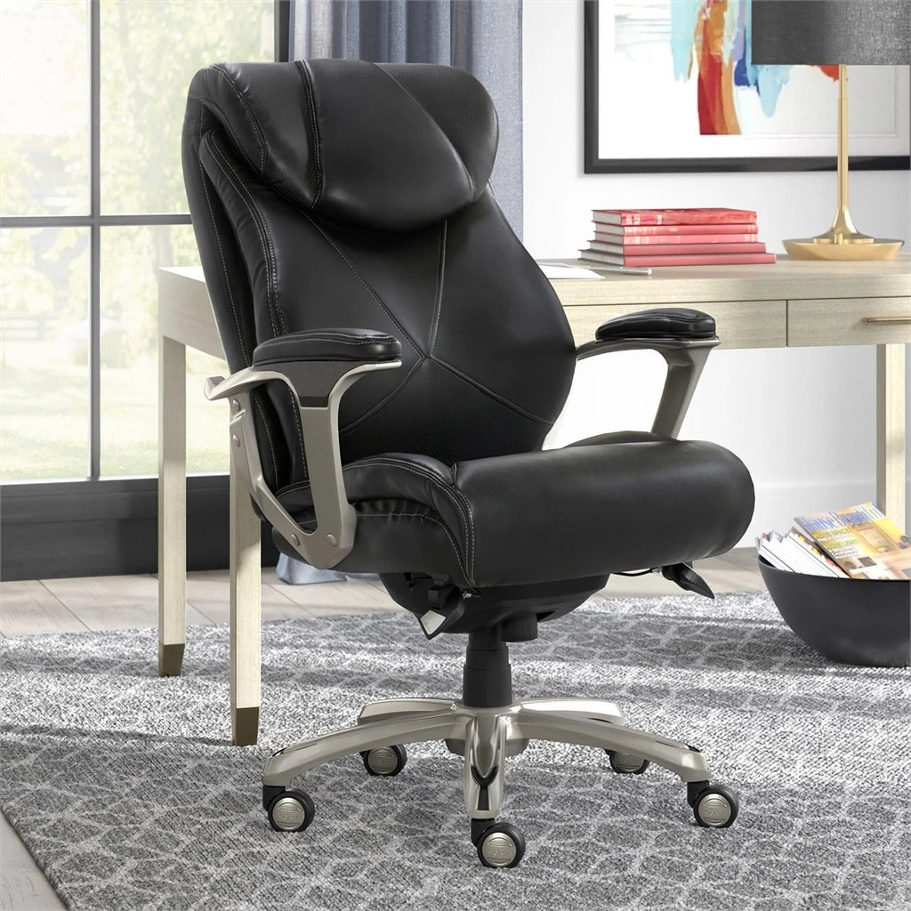 Black Faux Leather Metal Executive Office Chair Y460