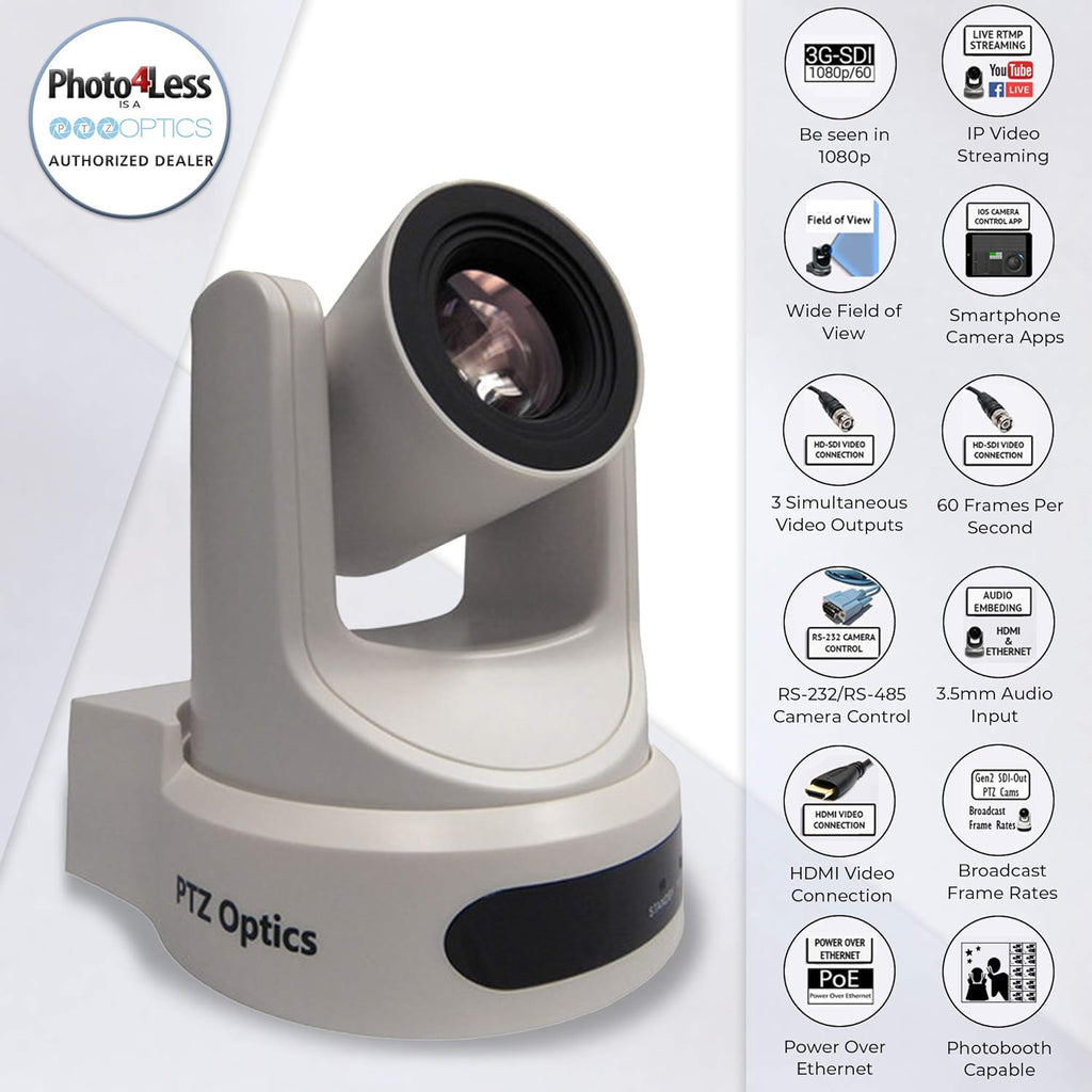 White PTZ Camera with Wall Mount W948