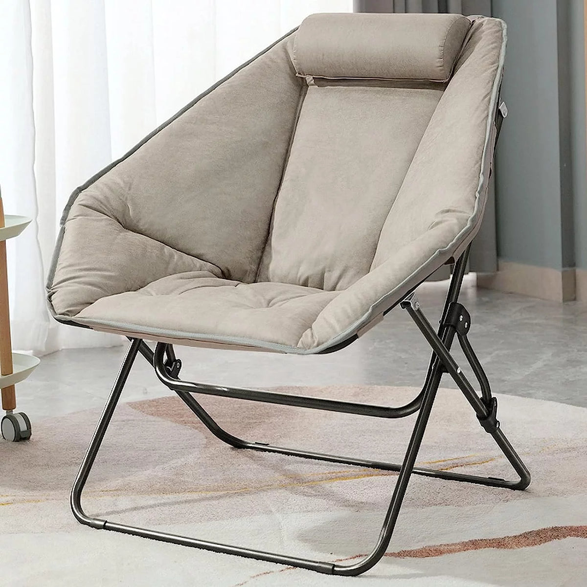 Foldable Gray Saucer Chair X366979
