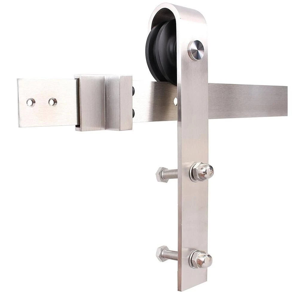 Stained Wooden Sliding Barn Door with Hardware Kit F636436