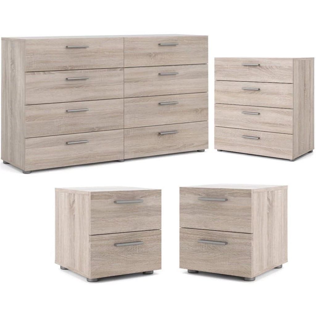 4 Piece Bedroom Set with 8 Drawer Dresser, 4 Drawer Chest, Two 2 Drawer Nightstands A10768