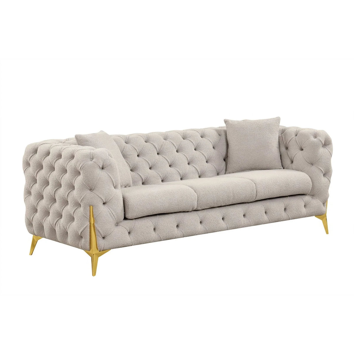 Light Gray 2 PC Wood Living Room Set Q204120