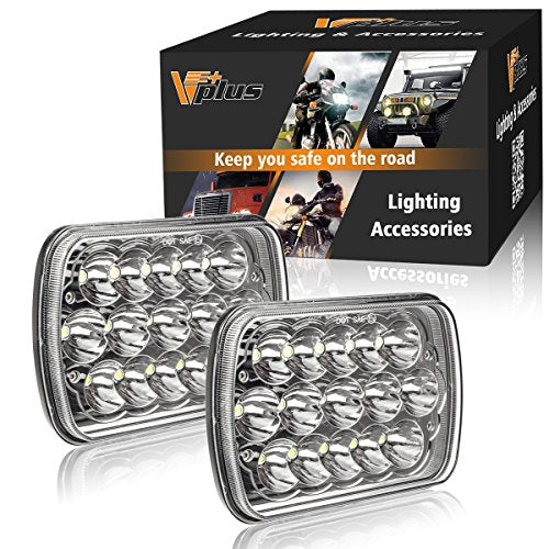 2PCS Rectangle 5x7 7x6 LED Headlights Hi/Low Sealed Beam H9608