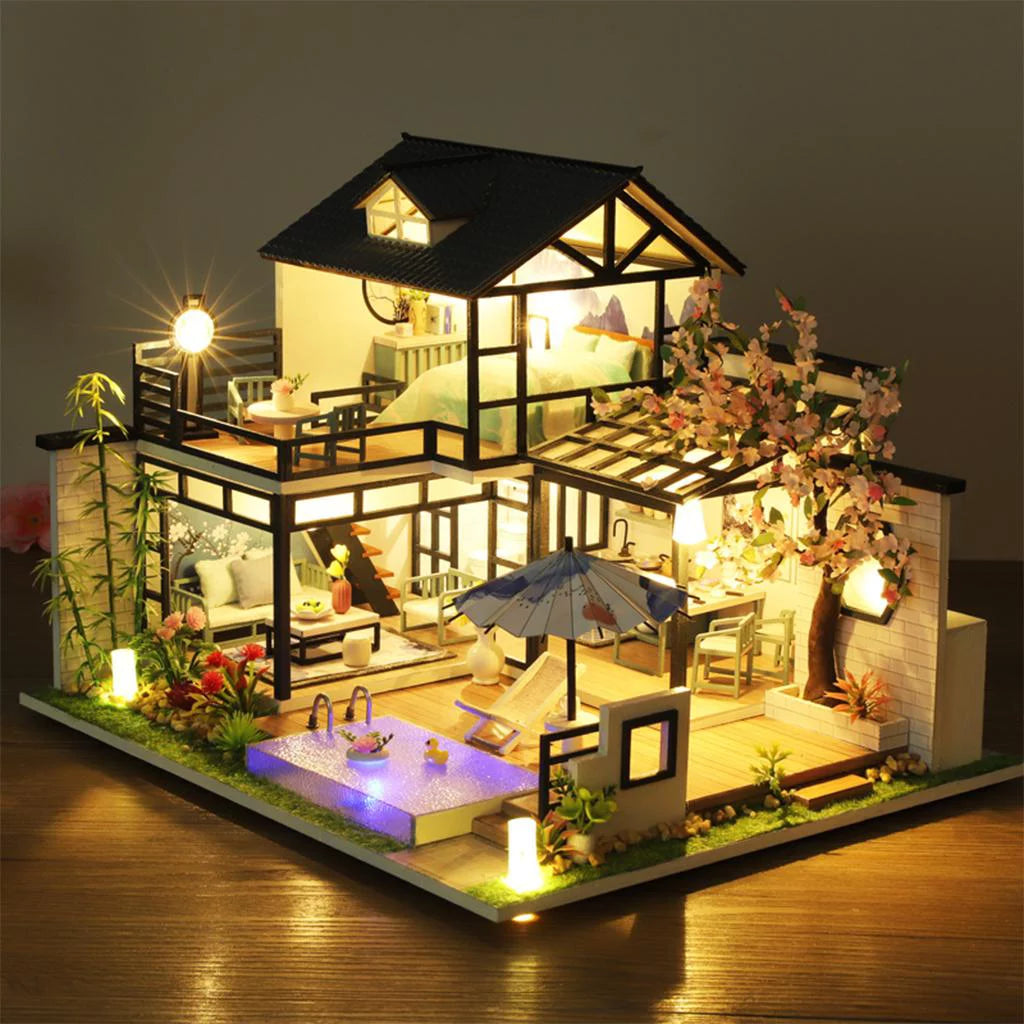 DIY Wooden Dollhouse with Furniture O3098