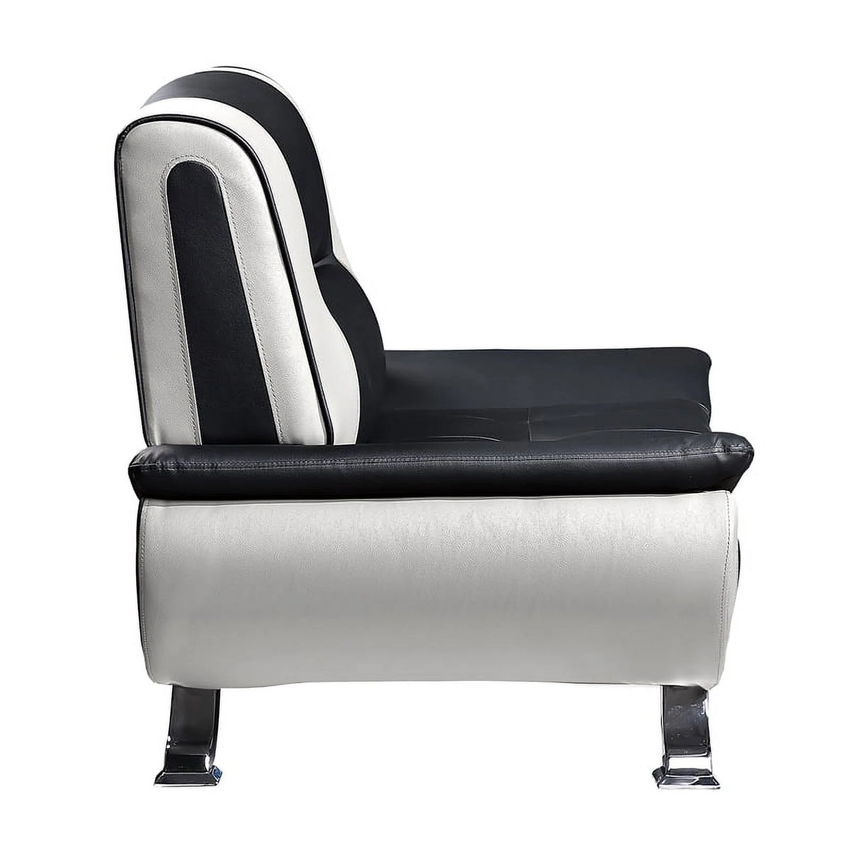 Faux Leather Sofa in Black and White X9733