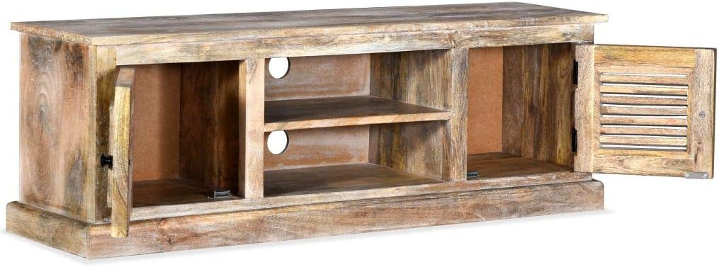 White Solid Mango Wood TV Cabinet 47.2x11.8x15.7 C9065