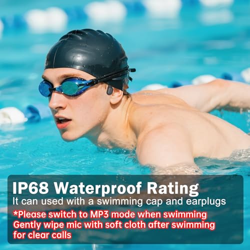 Black Bone Conduction Swimming Headphones W850
