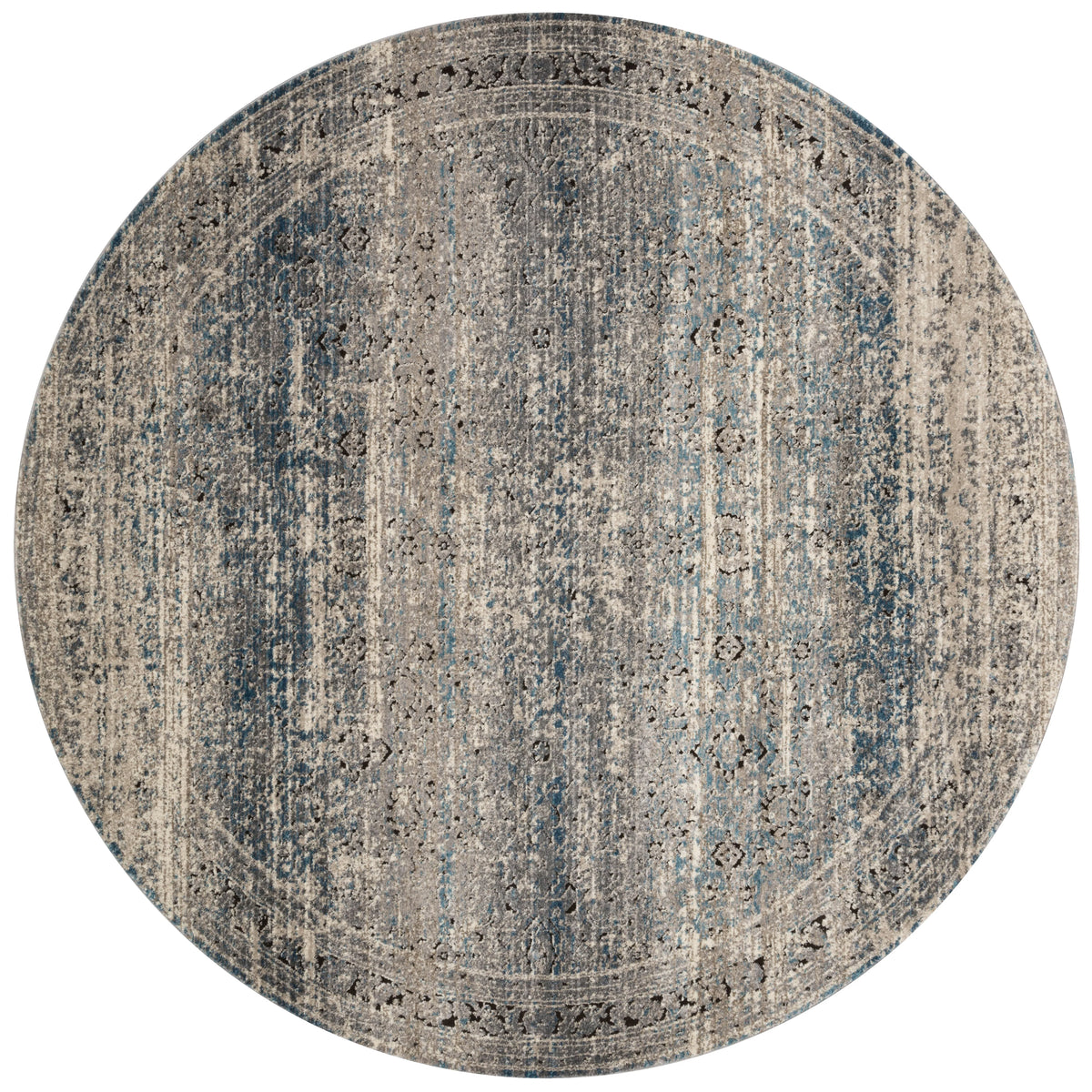 Grey Blue 7'7 x 7'7 Rug I191618