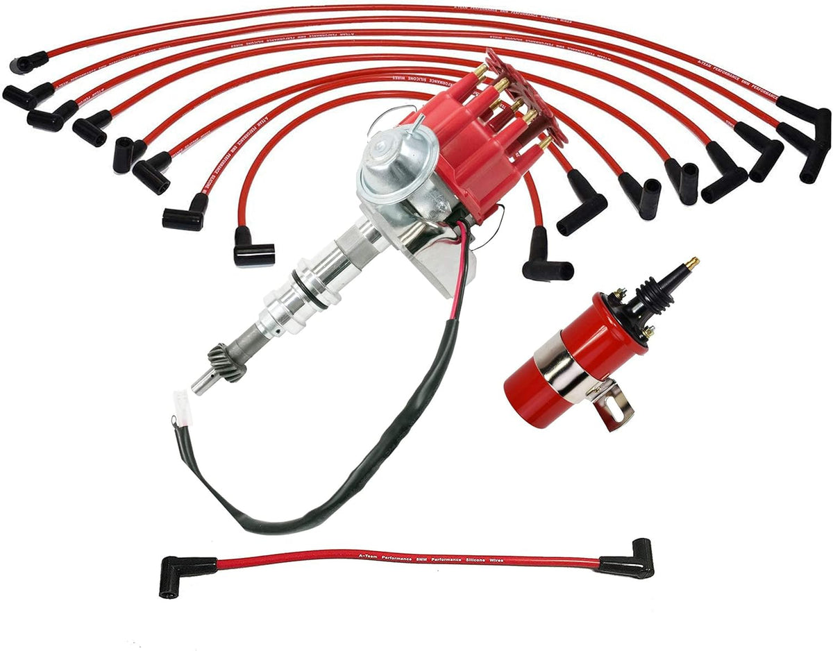 Complete Distributor Compatible with Ford Windsor V8 Small Block Blue Cap Pack of 2 V1057