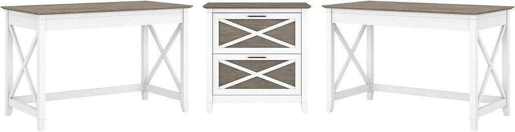 2 Person Desk Set with Lateral File Cabinet W795