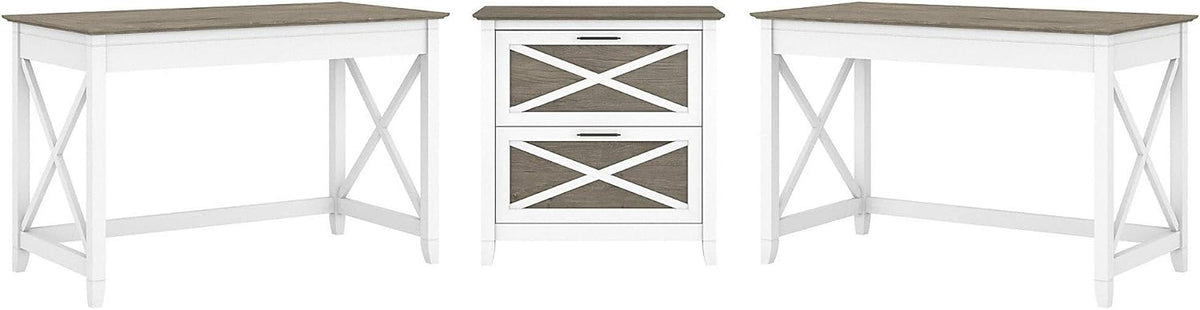 2 Person Desk Set with Lateral File Cabinet W795