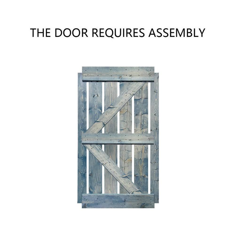 Stained Wood Sliding Barn Door with Hardware Kit K375
