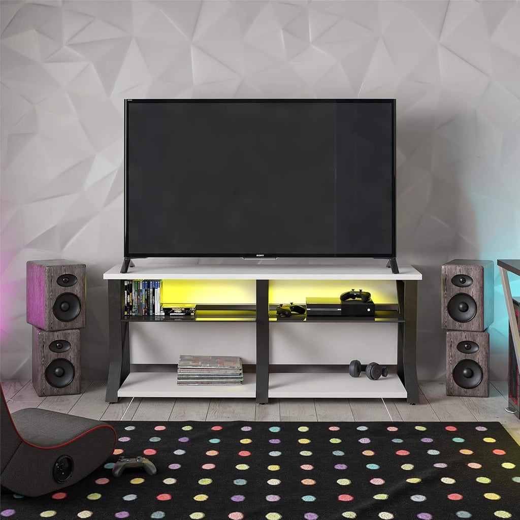 Black TV Stand with LED RGB Lights A7342