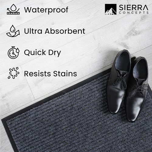 Front Door Mat 30x17 inches 2-Pack Gray Z154